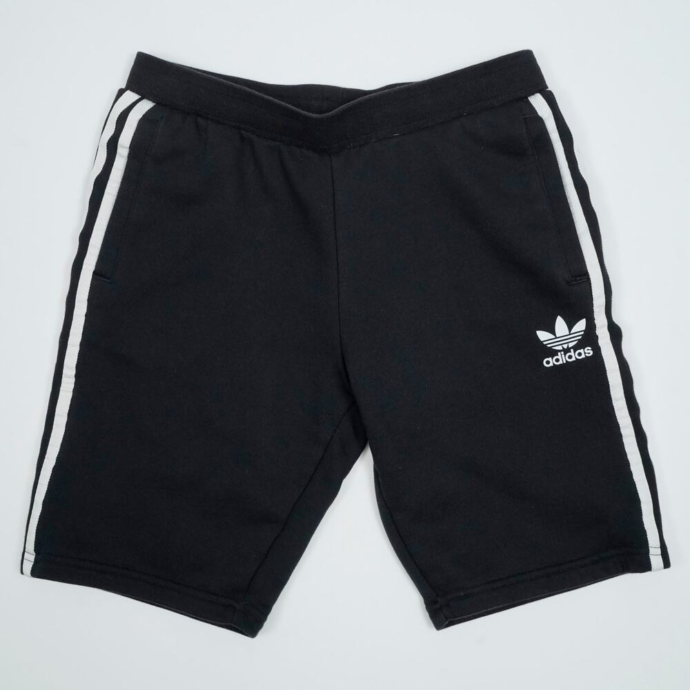 adidas Originals Kids Fleece Shorts Black 11-12Y 3-Stripes